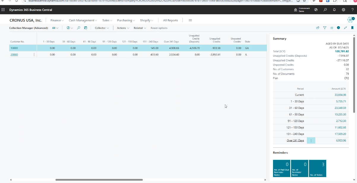 Report on past due invoices in Dynamics 365 Business Central