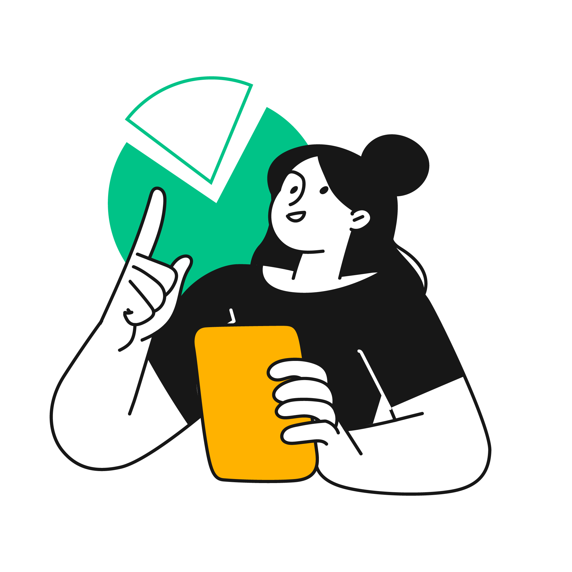 woman reviewing progress charts