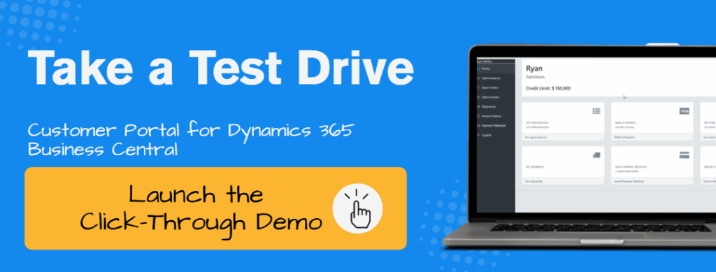 interactive demo of customer portal for Dynamics 365 Business Central