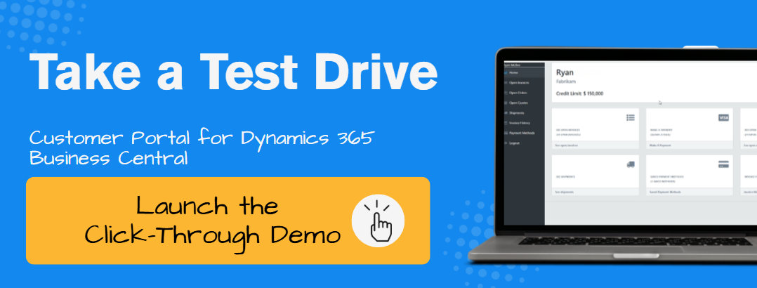 interactive demo of customer portal for Dynamics 365 Business Central